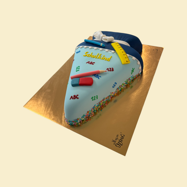 Schultüten-Torte zur Einschulung (hellblau)