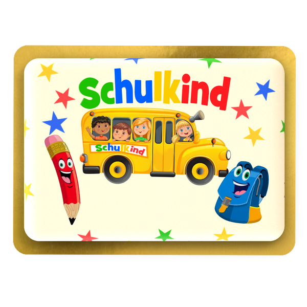 Schulbus-Torte zur Einschulung  Mit Name und Datum personalisierbar