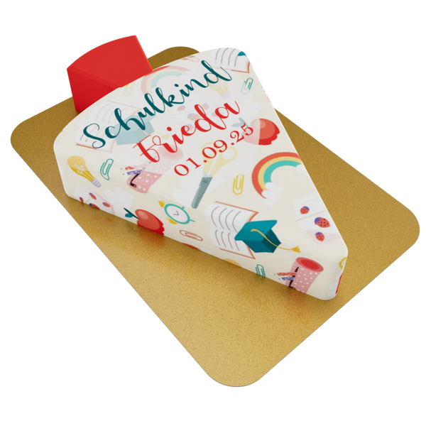Schultüten-Torte – Regenbogen mit buntem Fondantdruck