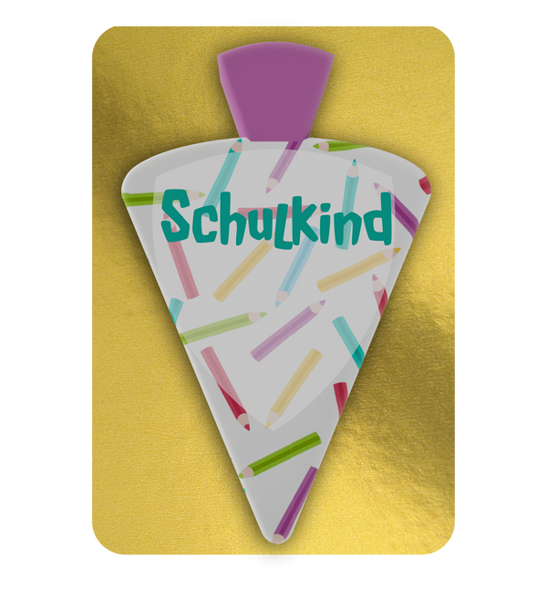 Schultüten-Torte – Buntstifte mit buntem Fondantdruck