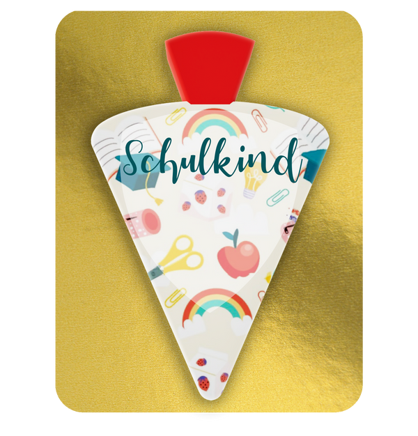 Schultüten-Torte – Regenbogen mit buntem Fondantdruck