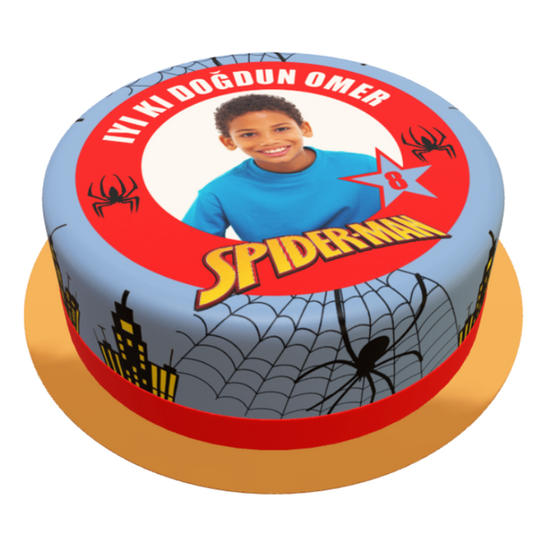 Spiderman Torte personalisiert mit Wunschfoto, Name und Alter