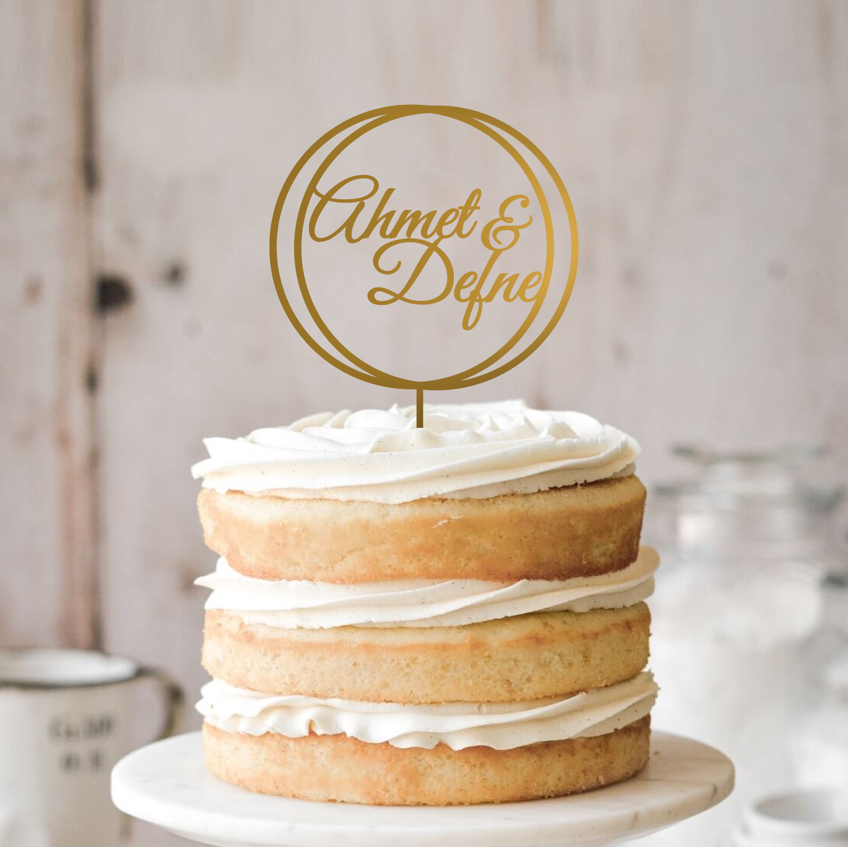 Two Ring Topper Topper mit Doppelringen personalisierbar