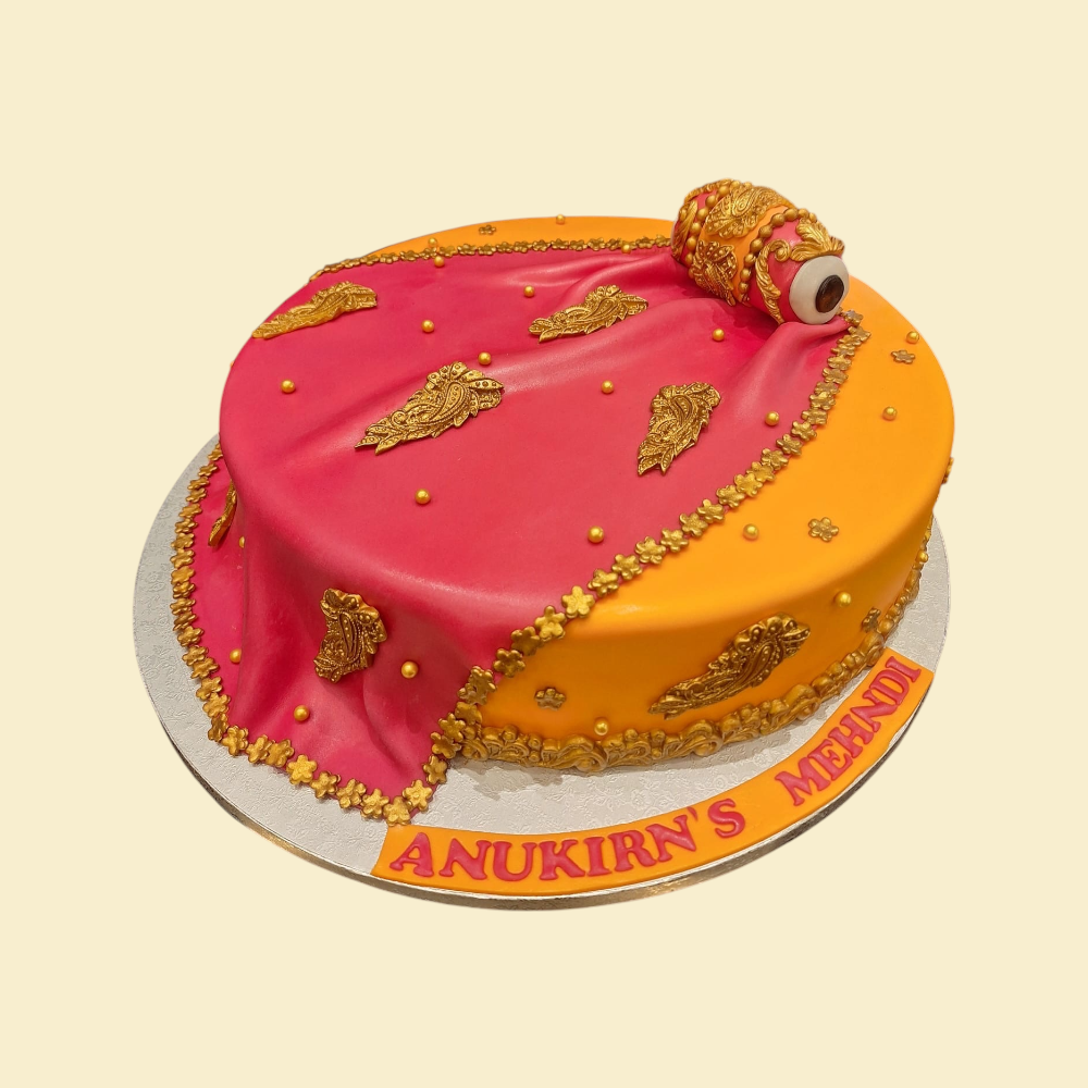Torte im Sari-Stil – personalisierbar für Henna-Feiern