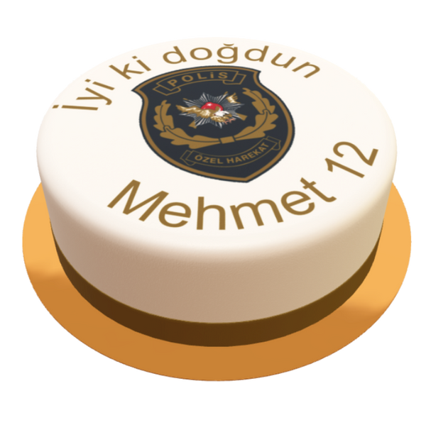 Türkische Polizei mit Wunschtext, Name und Alter