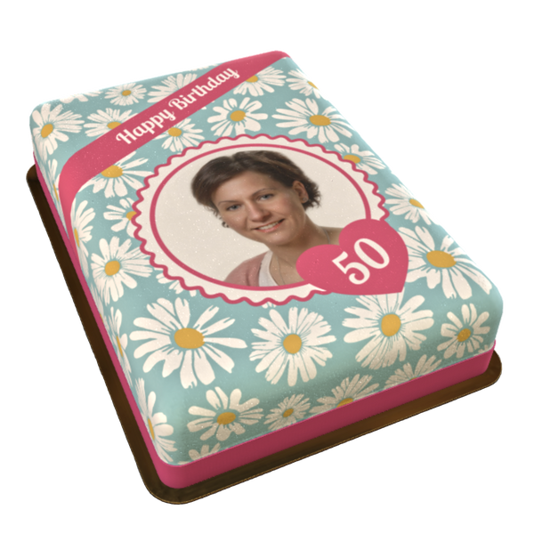 Flowers Torte personalisiert mit Wunschfoto und Alter