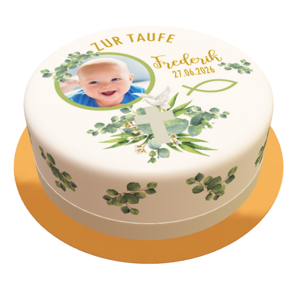 Zur Taufe mit Wunschtext, Name und Alter