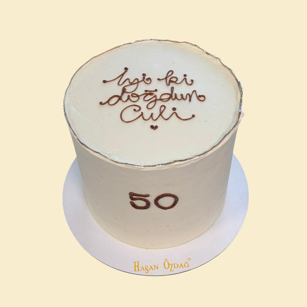 Creme Torte zum 50. Geburtstag