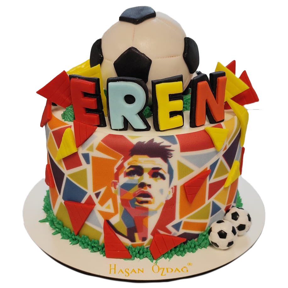 Abstrakte Torte mit Fußballer Abstrakte Torte mit Fußballer