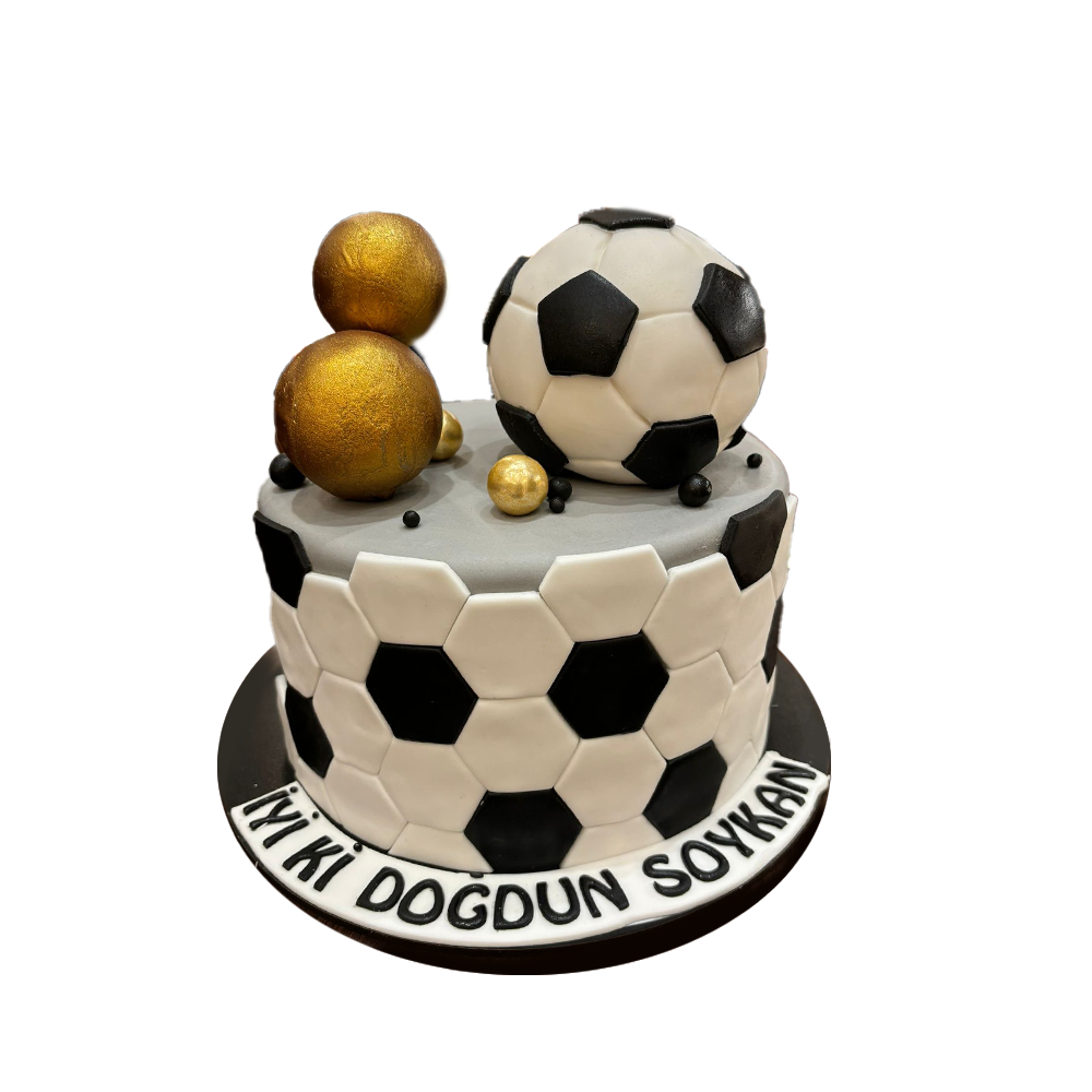 Torte mit Fußball und  Fußballmuster