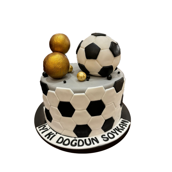 Torte mit Fußball und  Fußballmuster