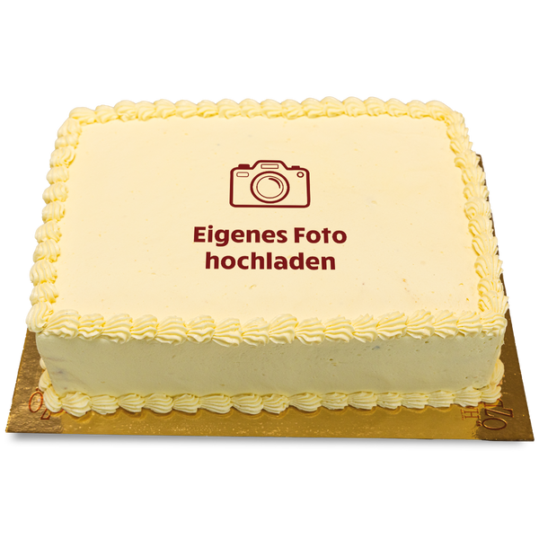 Rechteckige Foto-Torte mit Buttercreme – Dein Bild auf köstlichem Fondant