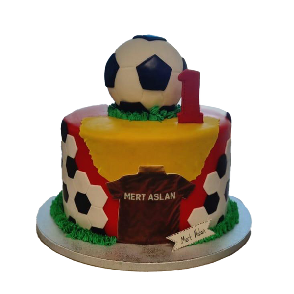 Torte mit Fußball und Trikot